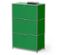 Armoire verte avec trois tiroirs et un livre dessus.