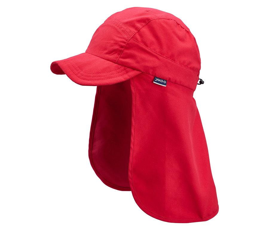 Gros plan sur la casquette JAKO-O avec protège-nuque, raisin.