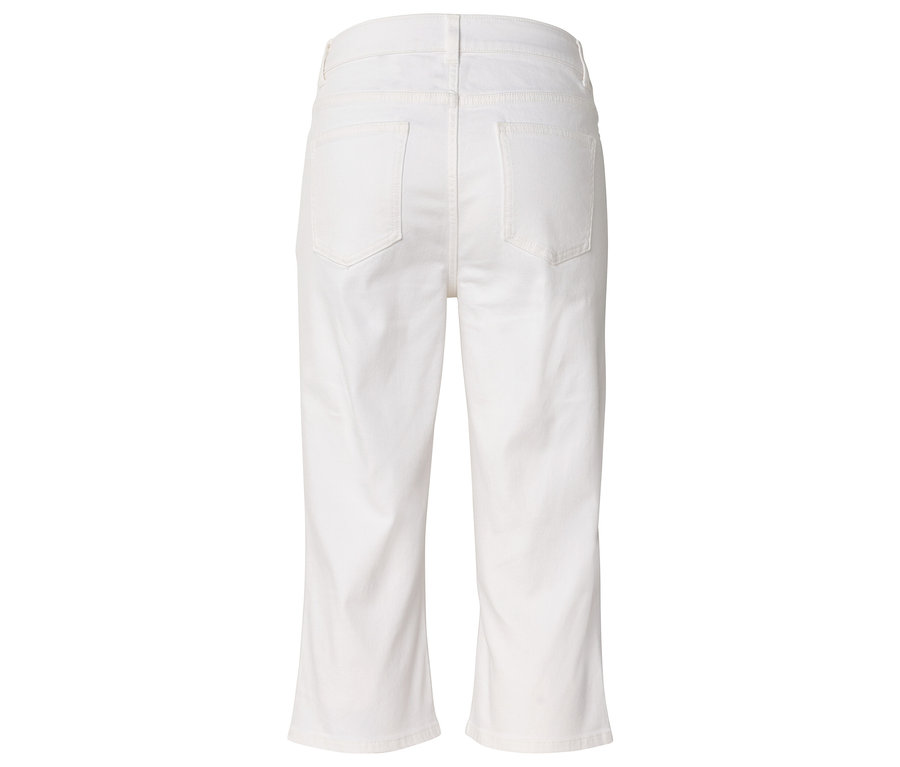 Vue arrière d'un jean blanc à coupe droite.