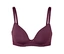 Soutien-gorge violet avec dentelle et un nœud au centre.