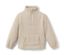 Sweat-shirt en polaire douce blanc avec fermeture éclair courte et poche kangourou.