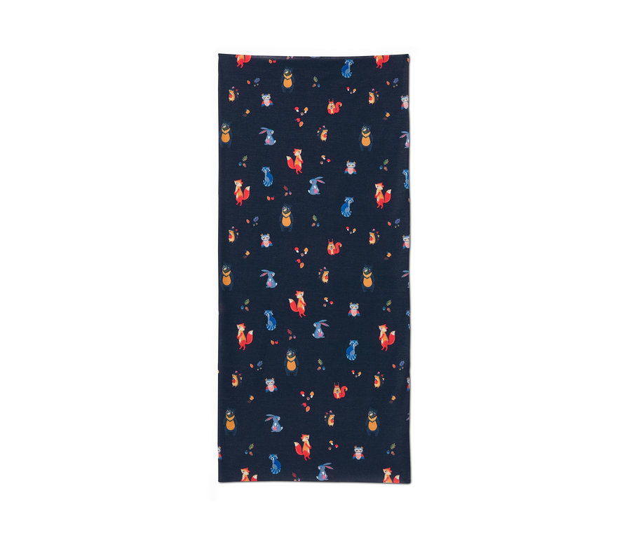 Un foulard multifonction avec un imprimé intégral d'animaux.