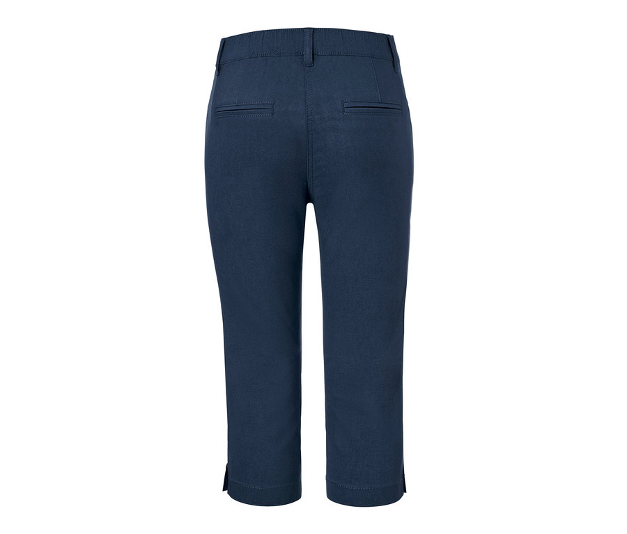 Un corsaire en bengaline bleu foncé vu de dos.