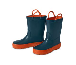 Bleu avec détails orange