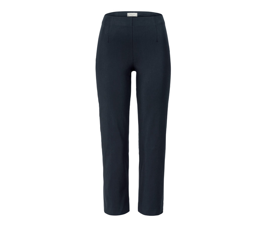 Pantalon stretch 7/8 bleu foncé.
