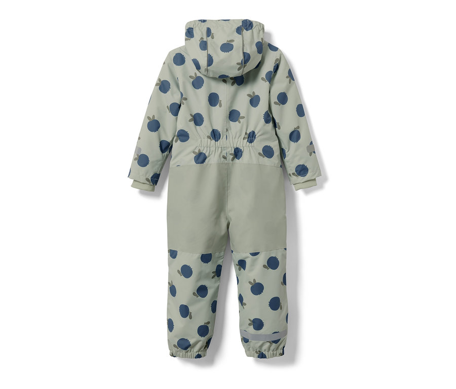 Combinaison de pluie pour tout-petit à motif de myrtilles, vue de dos.