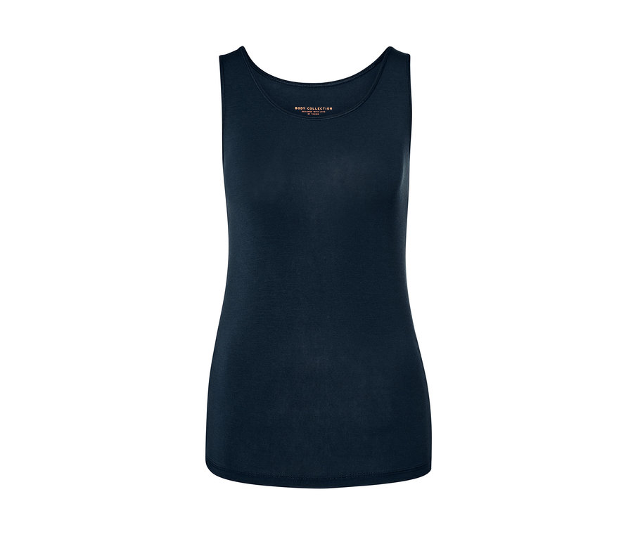 Débardeur bleu en mélange de modal et soie.