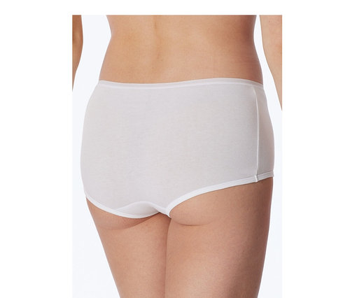 Vue de dos d'une personne portant un short SCHIESSER blanc.