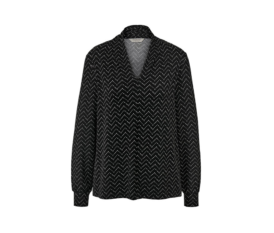 Un t-shirt à manches longues avec encolure en V et imprimé intégral.