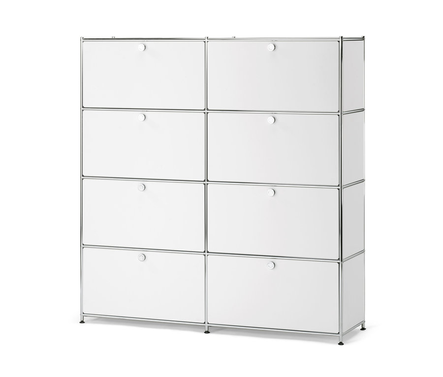 Buffet haut « CN3 » blanc avec huit abattants.
