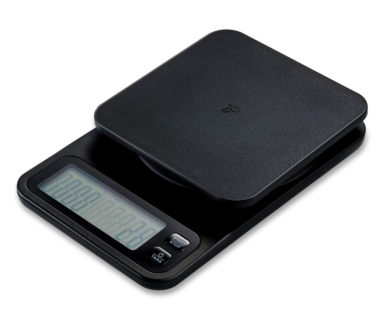 Balance à café noire avec minuterie.