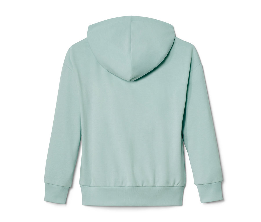 Vue arrière d'un sweatshirt à capuche pour enfant.