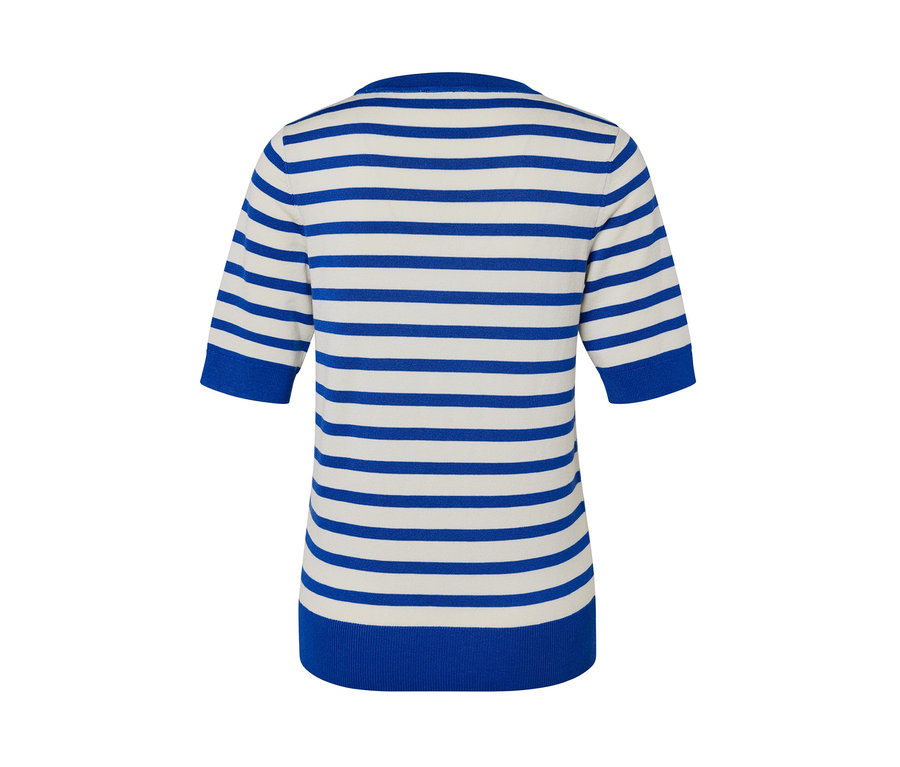 Pull en maille fine rayé à manches courtes.