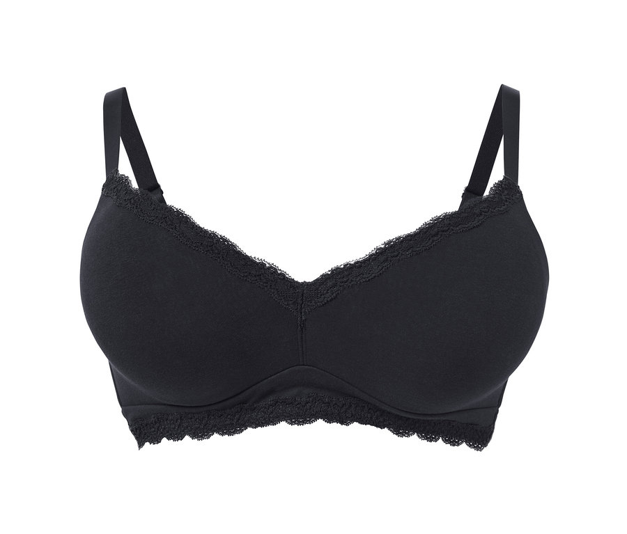Soutien-gorge souple noir.