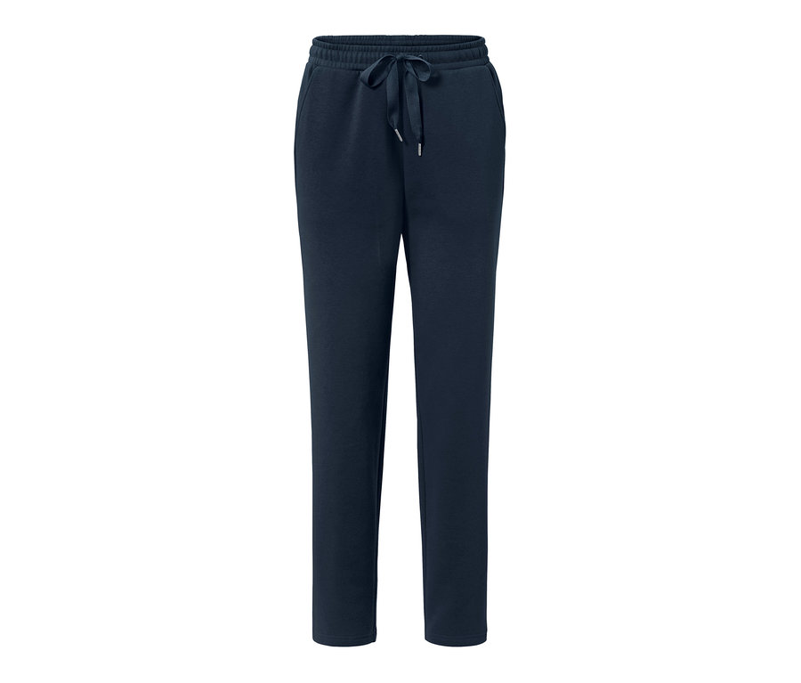 Un pantalon d’intérieur bleu marine avec cordon de serrage à la taille.