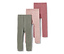 1 x rose foncé, 1 x vieux rose, 1 x kaki