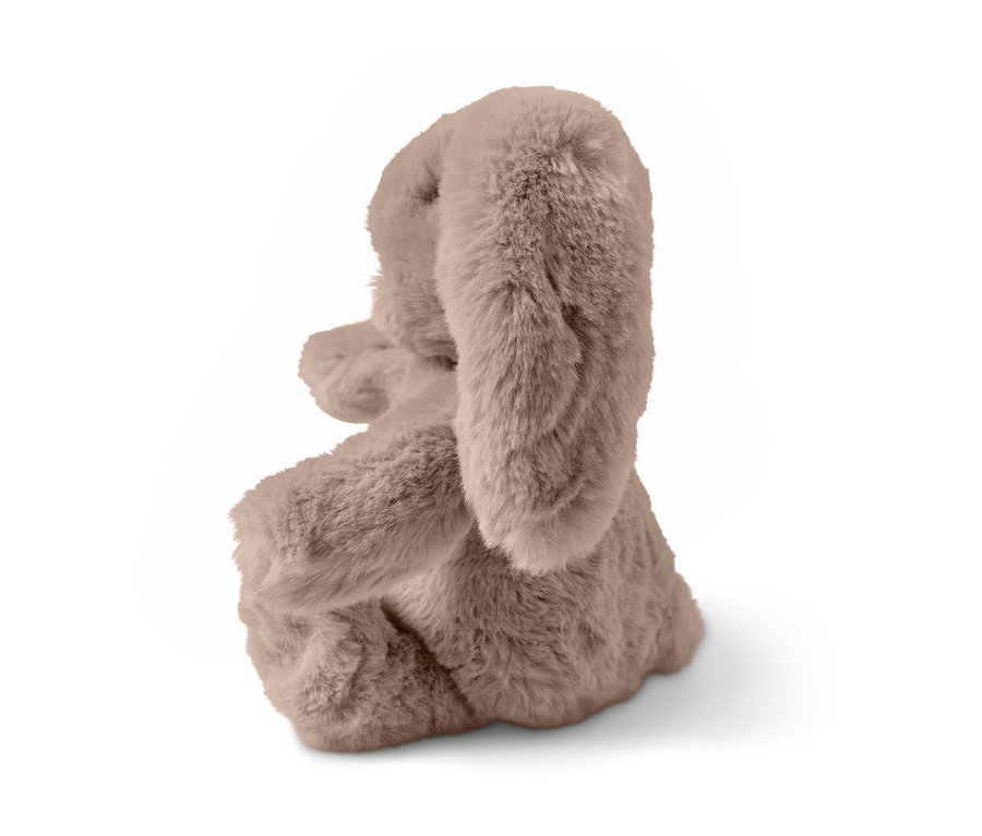 Gros plan sur un lapin en peluche.