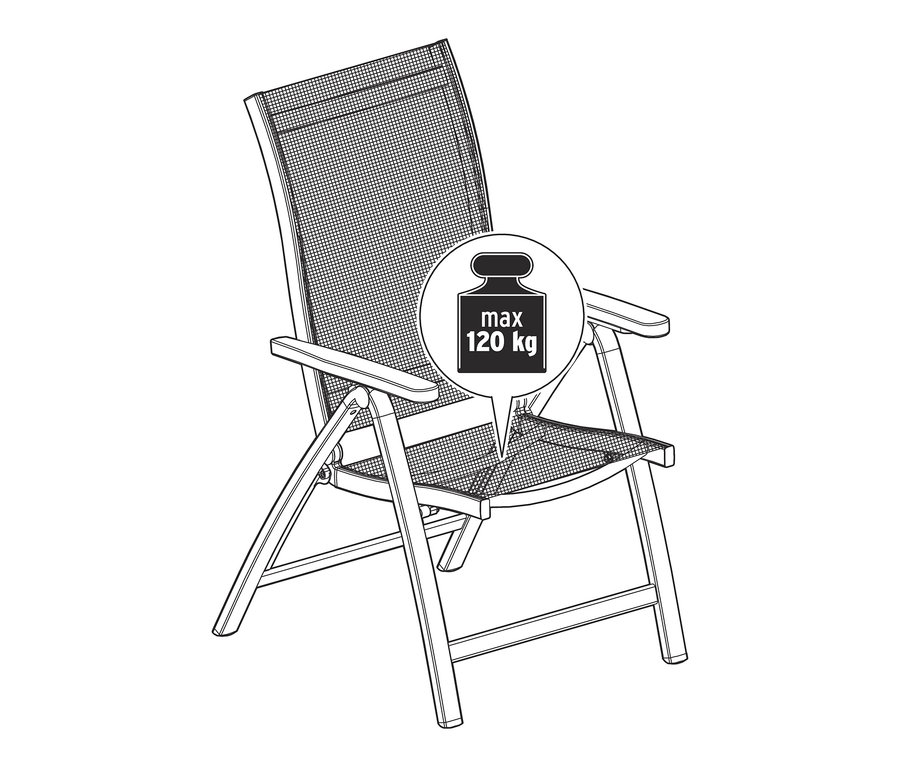 Illustration d'une chaise « Liska » avec dossier haut réglable.