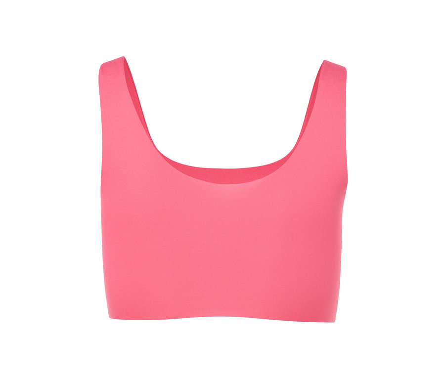 Bustier confortable rose vif « bonded » sur fond blanc.