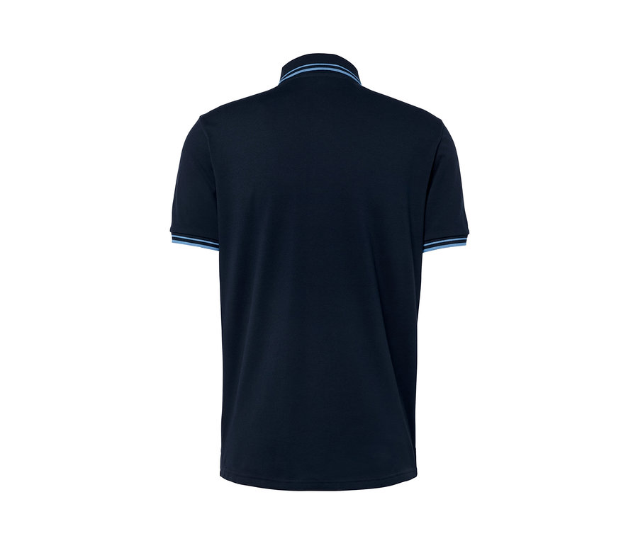 Polo bleu foncé en piqué.