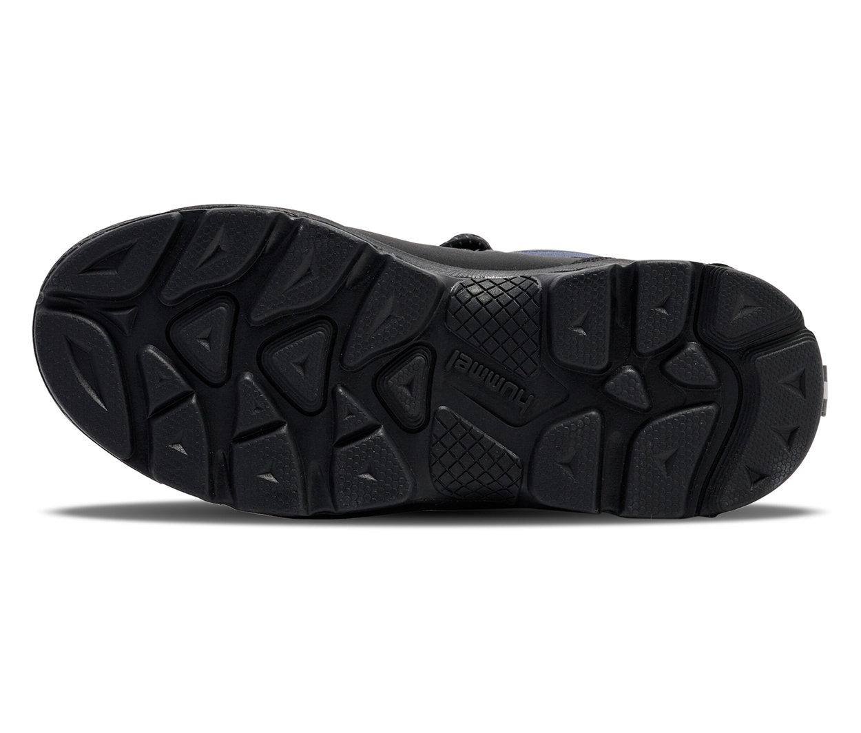 Semelle noire de la botte de neige Tex HUMMEL, bleue.