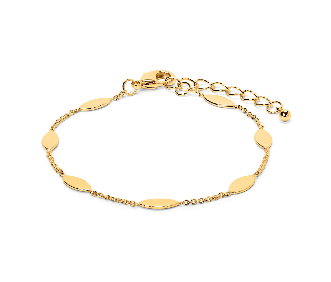 Bracelet doré avec navettes.