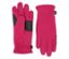 Deux gants roses avec des détails noirs sont posés côte à côte.