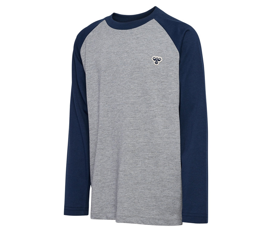T-shirt ample à manches raglan HUMMEL HMLJR BEE bleu et gris.