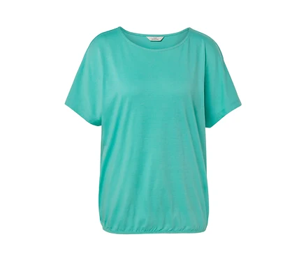 Chemisier à encolure dégagée turquoise.