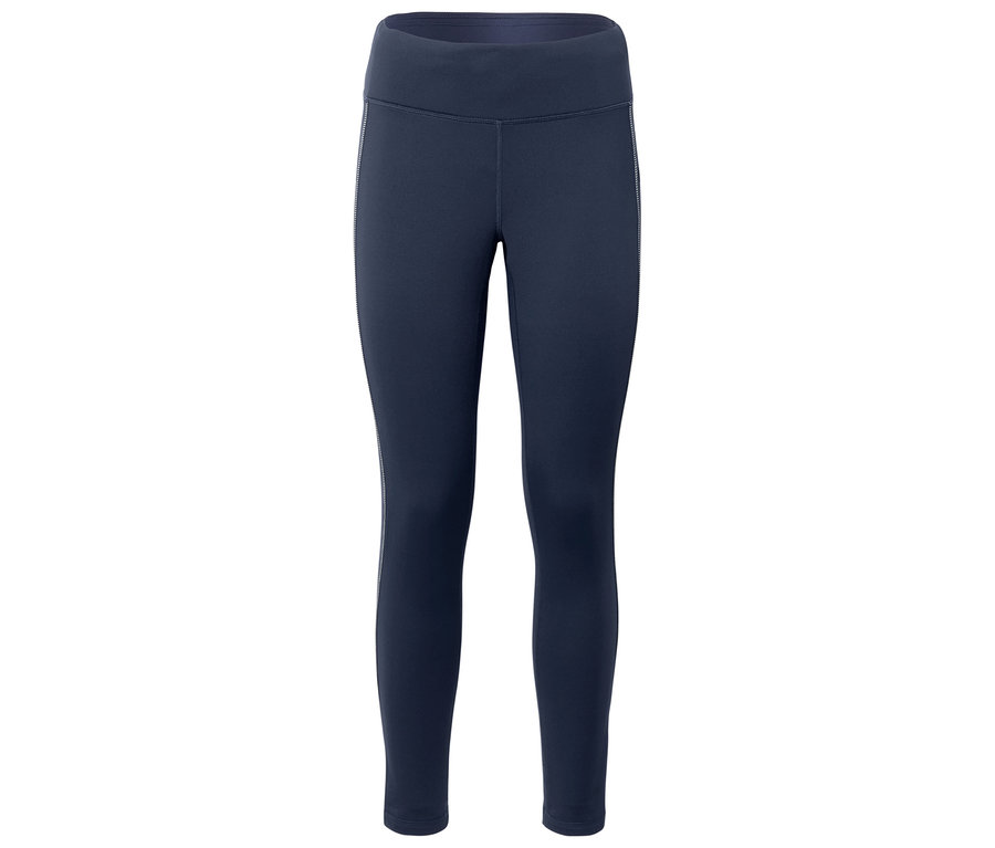 Legging thermique de course à pied bleu foncé.