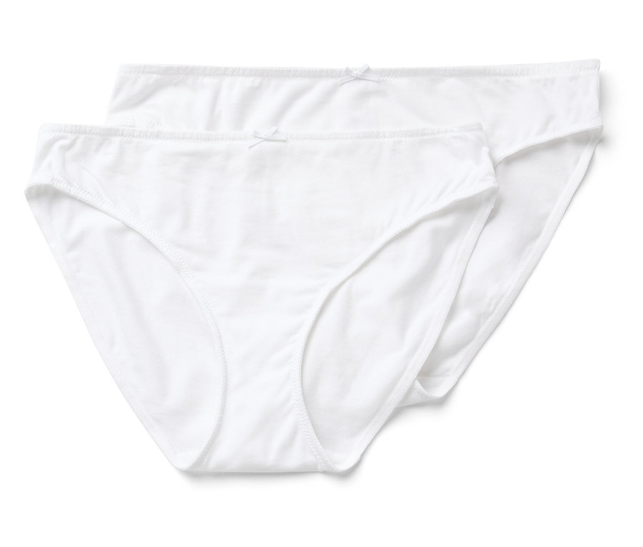 Deux culottes blanches pour femmes avec des nœuds.