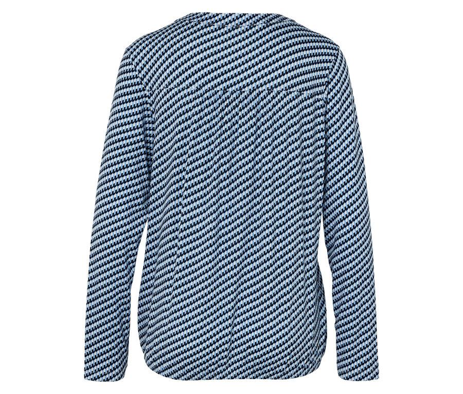 Vue arrière d'un blazer à motif bleu.