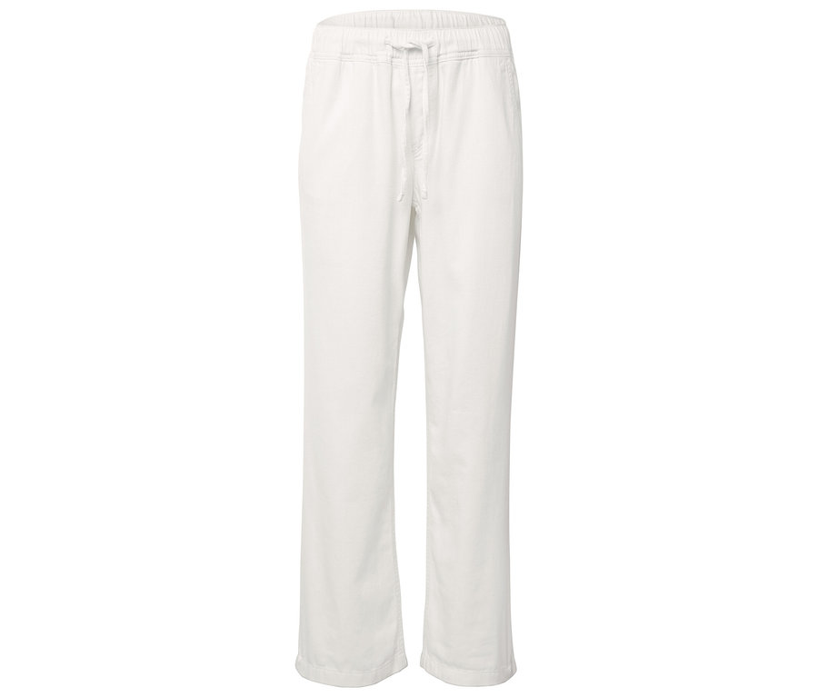 Pantalon blanc avec cordon de serrage à la taille.