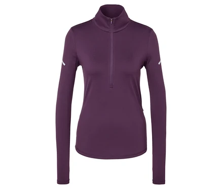 T-shirt fonctionnel thermique prune avec fermeture éclair