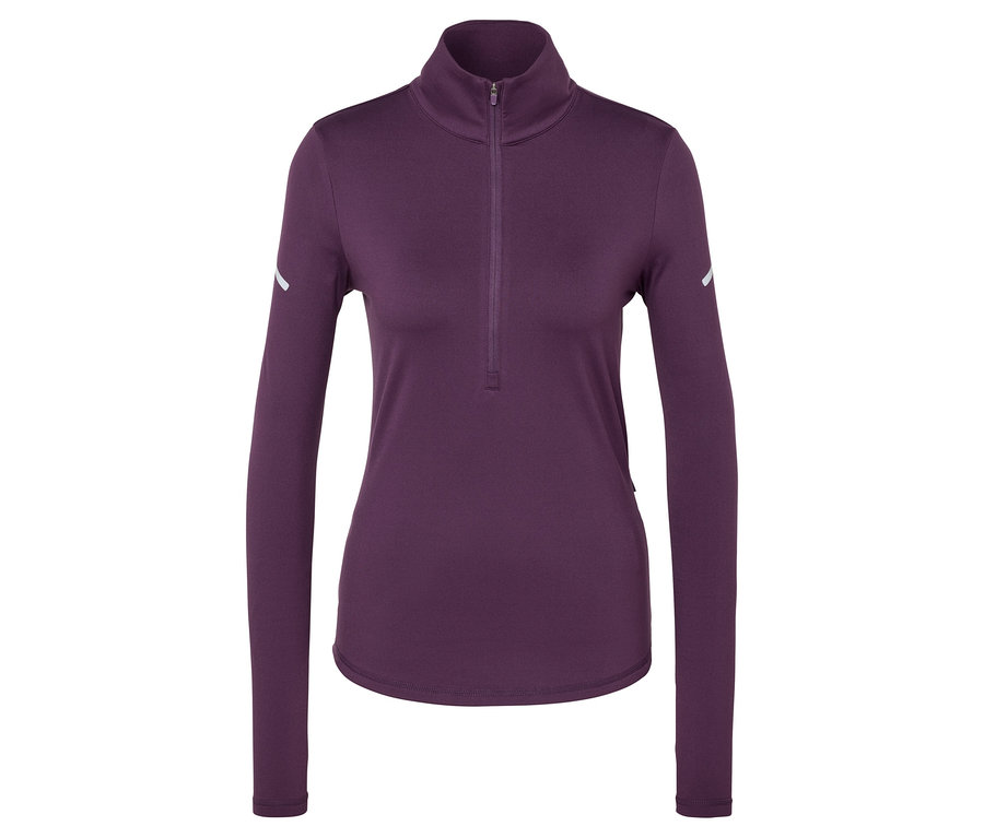 T-shirt fonctionnel thermique prune avec fermeture éclair