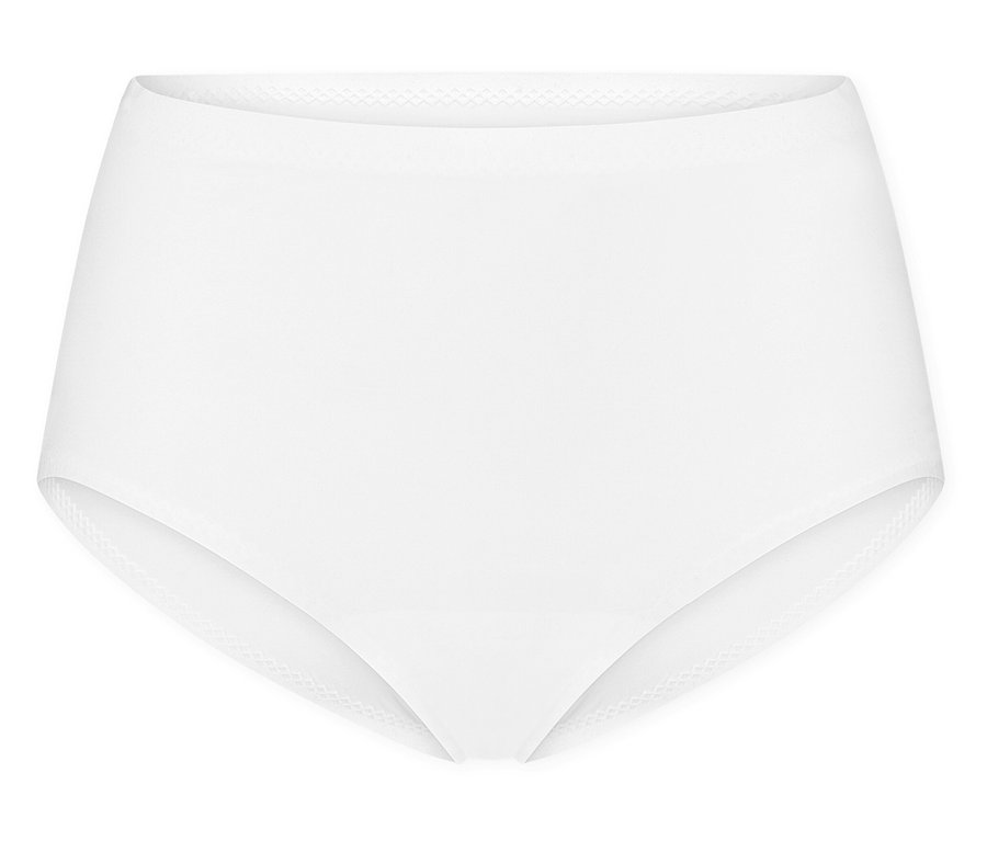 Un slip maxi SCHIESSER blanc sur fond blanc.