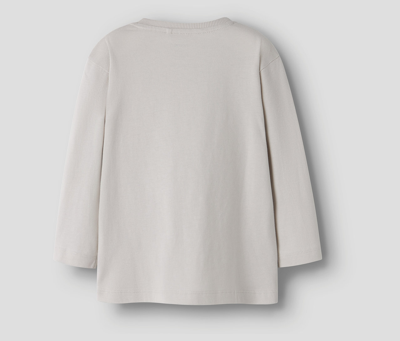 Vue détaillée de dos d'un t-shirt à manches longues gris clair NAME IT.