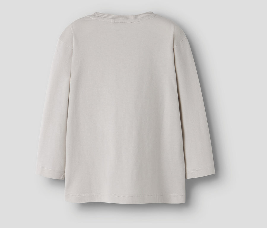 Vue détaillée de dos d'un t-shirt à manches longues gris clair NAME IT.