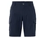 Short cargo bleu marine avec fermeture boutonnée.