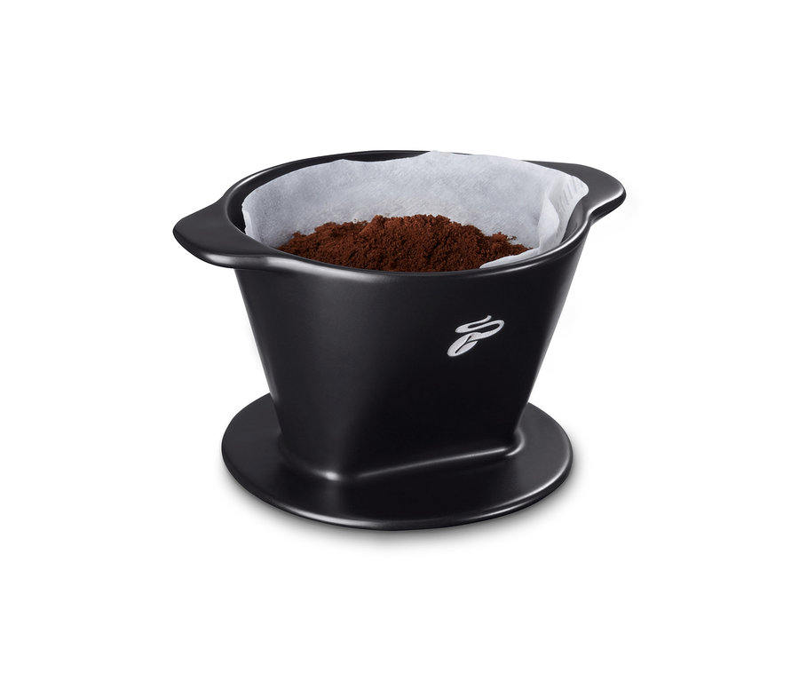 Filtre à café manuel noir, taille 101, avec un grain.