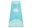 Tapis de yoga turquoise avec motif mandala blanc.