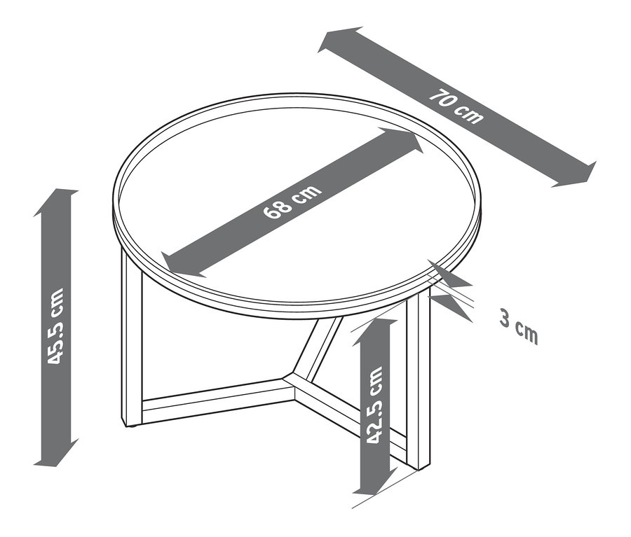 Dimensions d'une table basse ronde.
