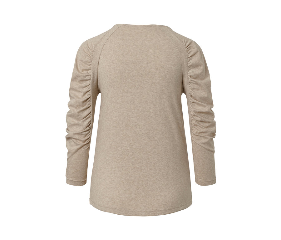T-shirt beige manches 3/4 vu de dos.