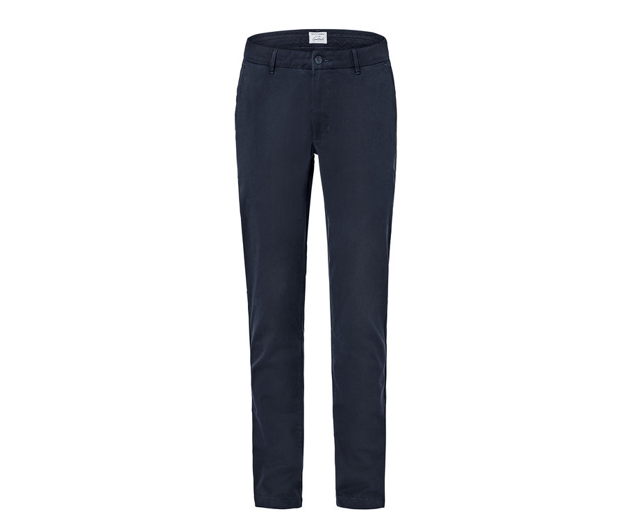 Pantalon chino bleu foncé.