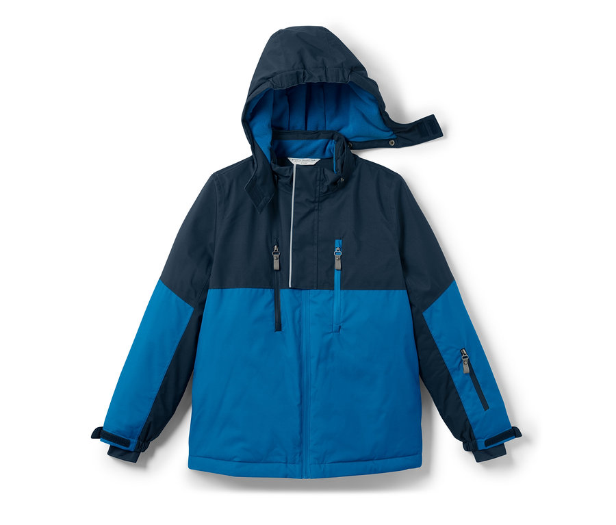 Veste de ski pour enfant bleue et bleu marine.