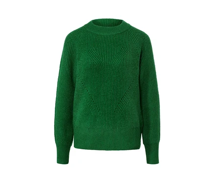 Pull en maille vert.