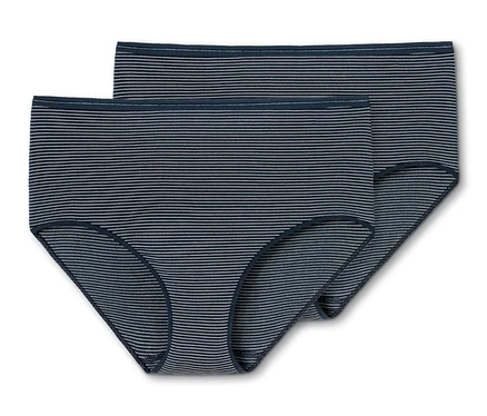 Deux midi-slips SCHIESSER bleu foncé à rayures avec modal.
