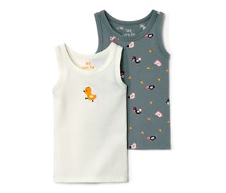 2 maillots de corps pour tout-petits, imprimé motif ferme