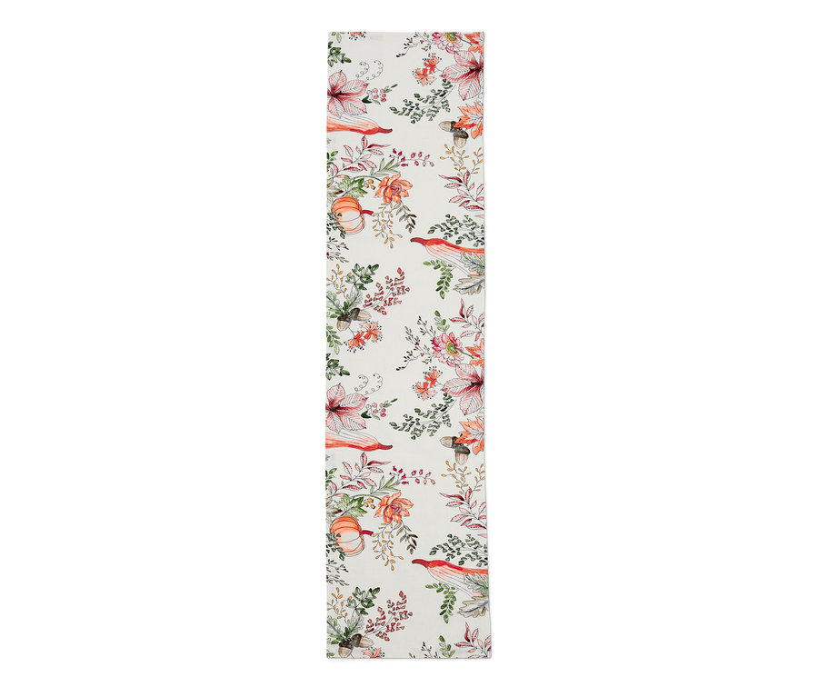 Chemin de table avec motif floral.