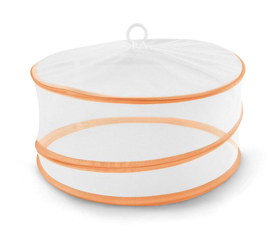 Cloche de protection pliable avec bordure orange.